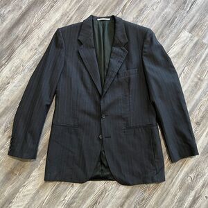 Yves Saint Laurent Menswear Blazer 100% Wool Pinstripe 40R Made in France Flaw